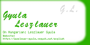 gyula leszlauer business card